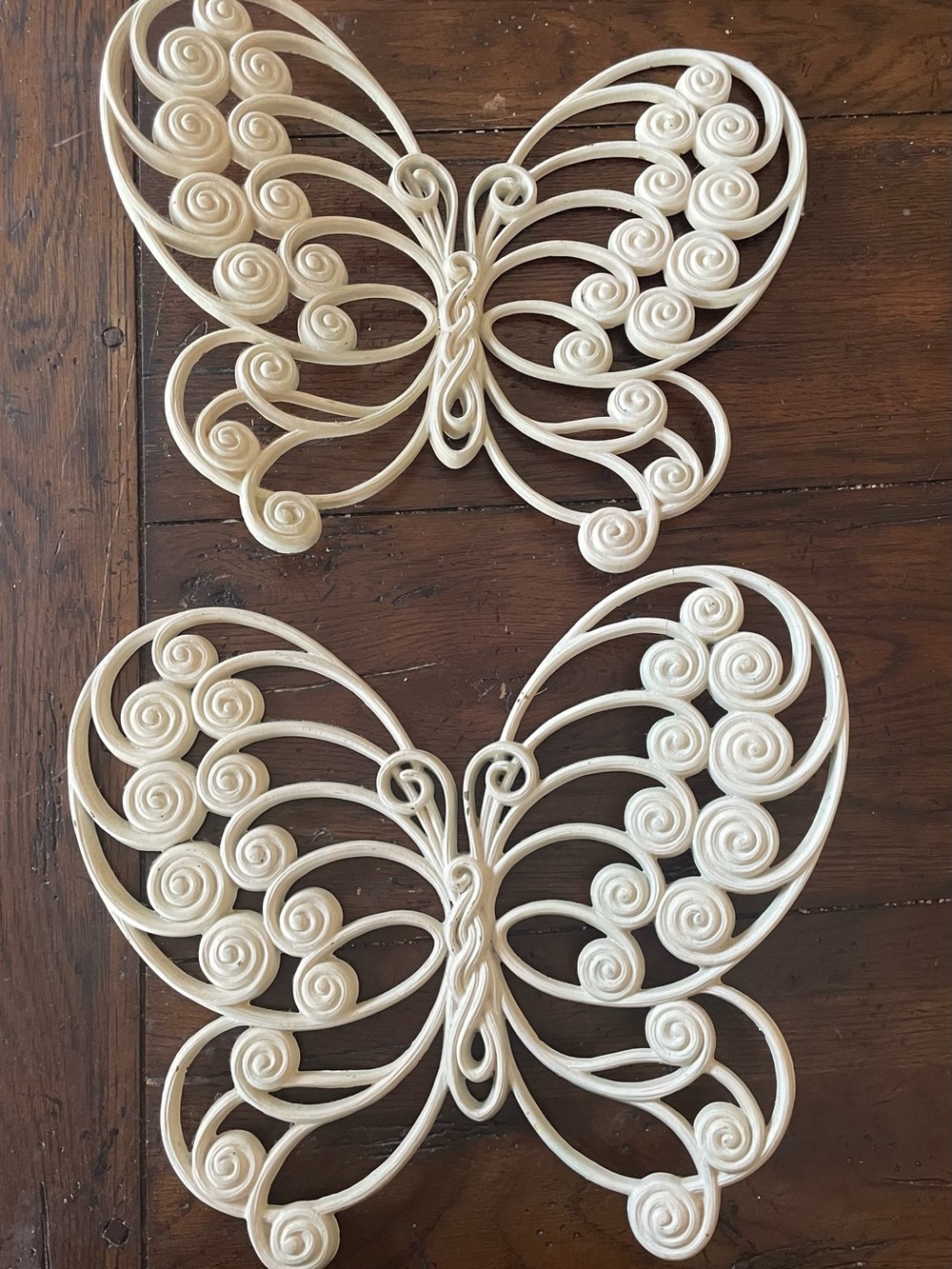 Vintage Burwood Butterfly Wall Plaques 1976 Syroco Style Homco Set of 2 USA